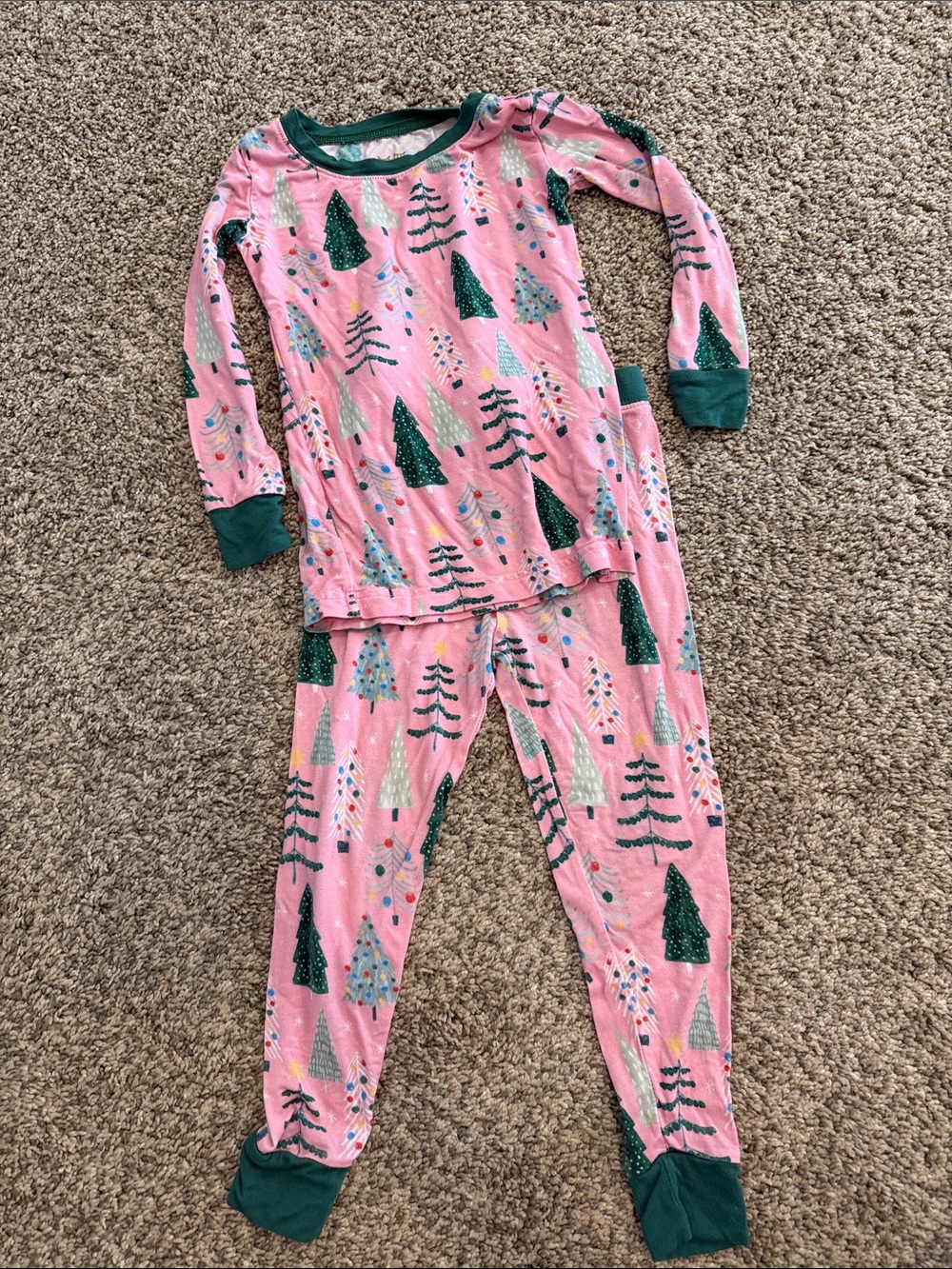 Little sleepies 18-24 Pink Holiday Tree Pajama Set